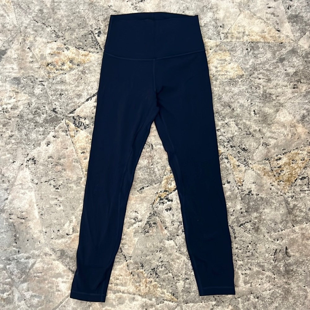 Navy Blue Lululemon Align Leggings, 25 inch length. Size 4!